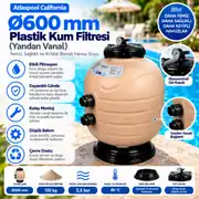 Atlaspool California Ø600 mm Plastik Kum Filtresi (Yandan Vanalı) 1