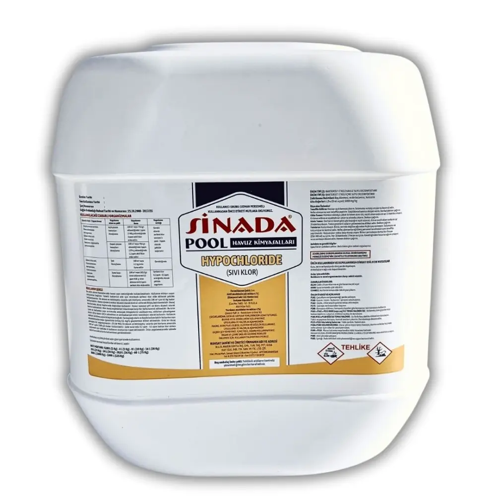 Sıvı Hypochloride 25 Kg Havuz Kloru Dezenfektanı