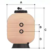 Atlaspool California Ø500 mm Plastik Kum Filtresi (Yandan Vanalı) 3