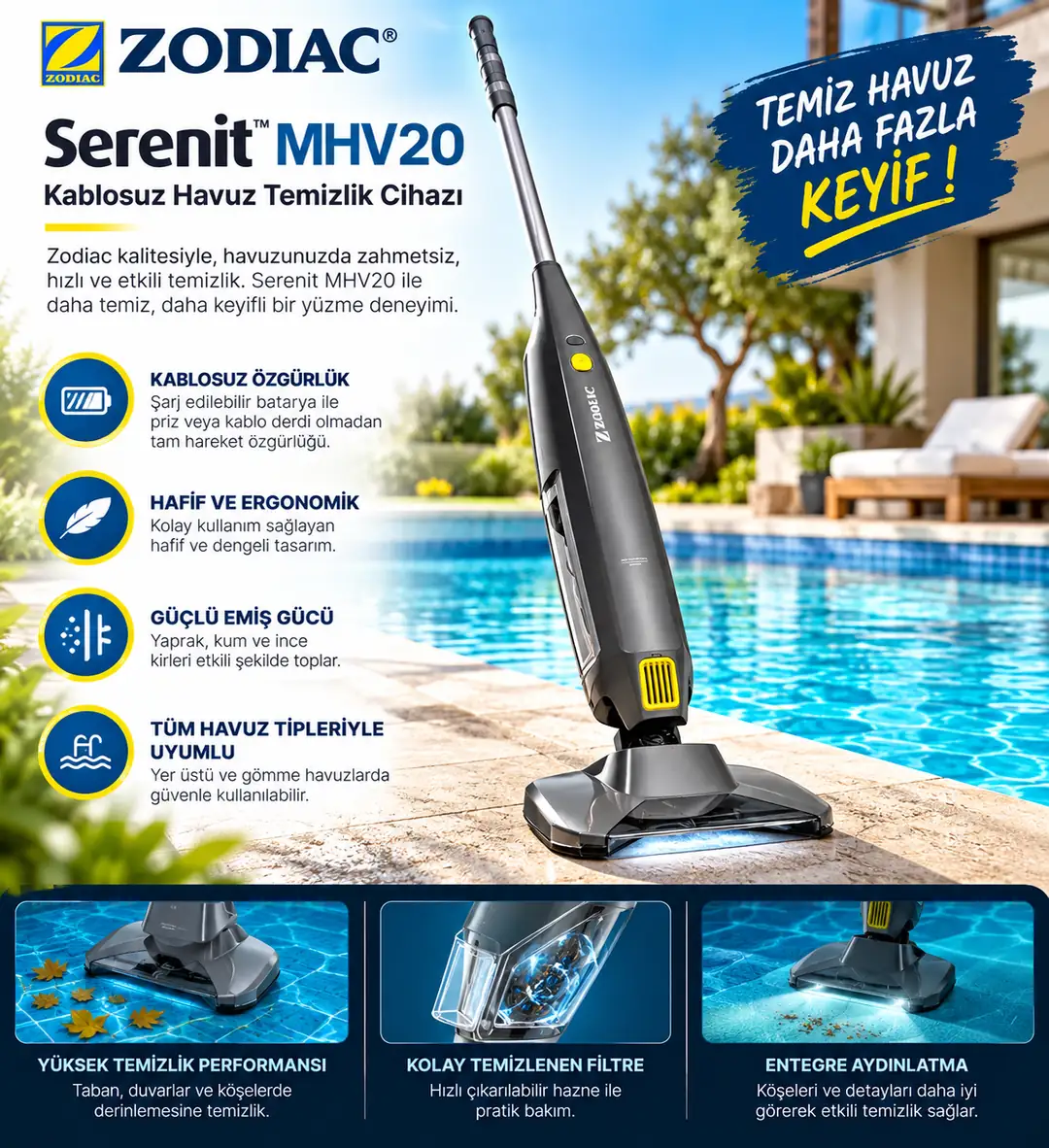 Zodiac Serenit MHV20 - El Tipi Elektrikli Süpürge