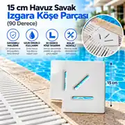 15 cm Havuz Savak Izgara Köşe Parçası (90 Derece) 1
