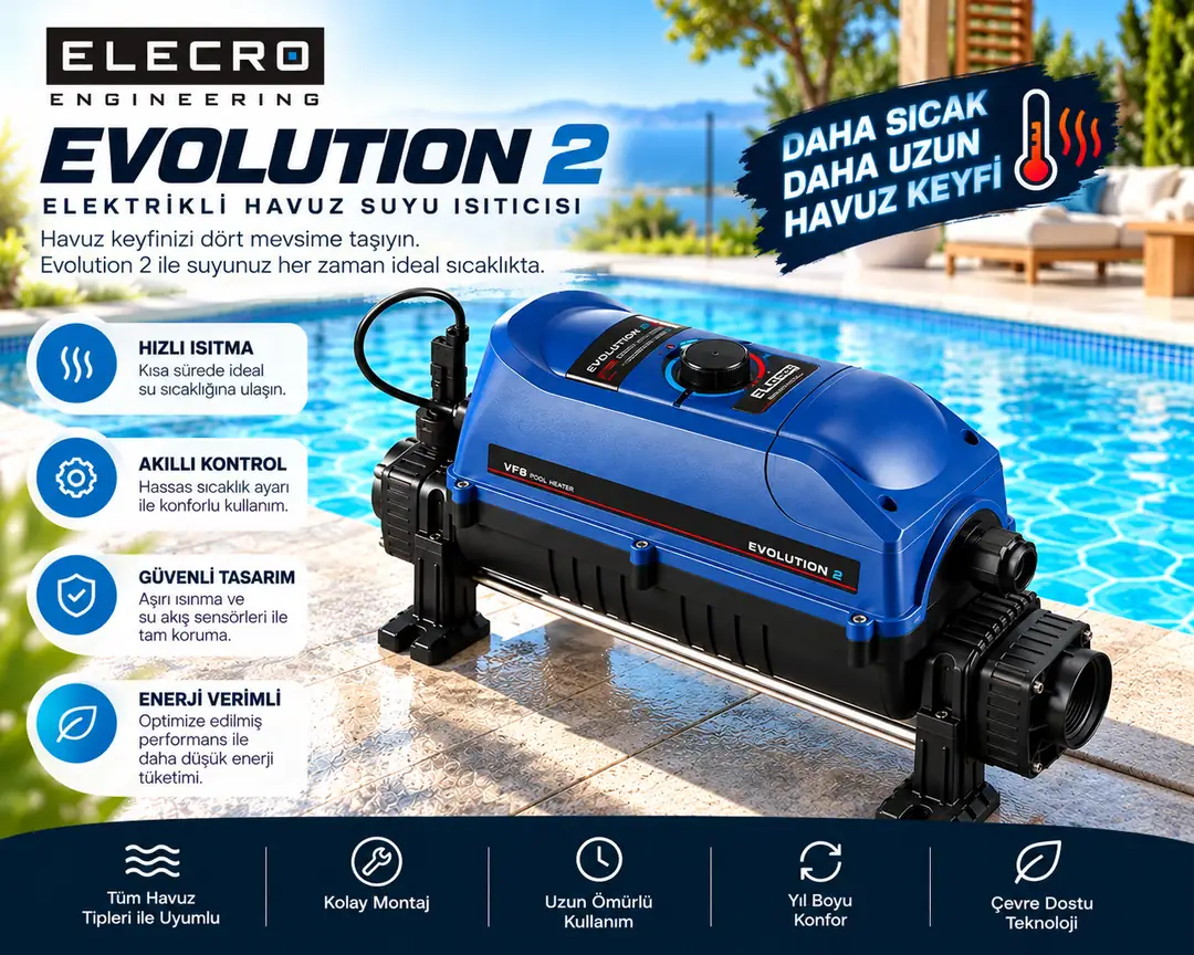 Elecro Evolution 2 Elektrikli Havuz Isıtıcısı - 6 kW (Mono/Tri)