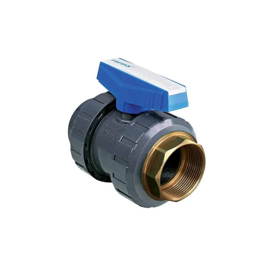 U-Pvc İç Dişli Küresel Su Vanası ( Tek Tarafı Pirinç İç Diş )