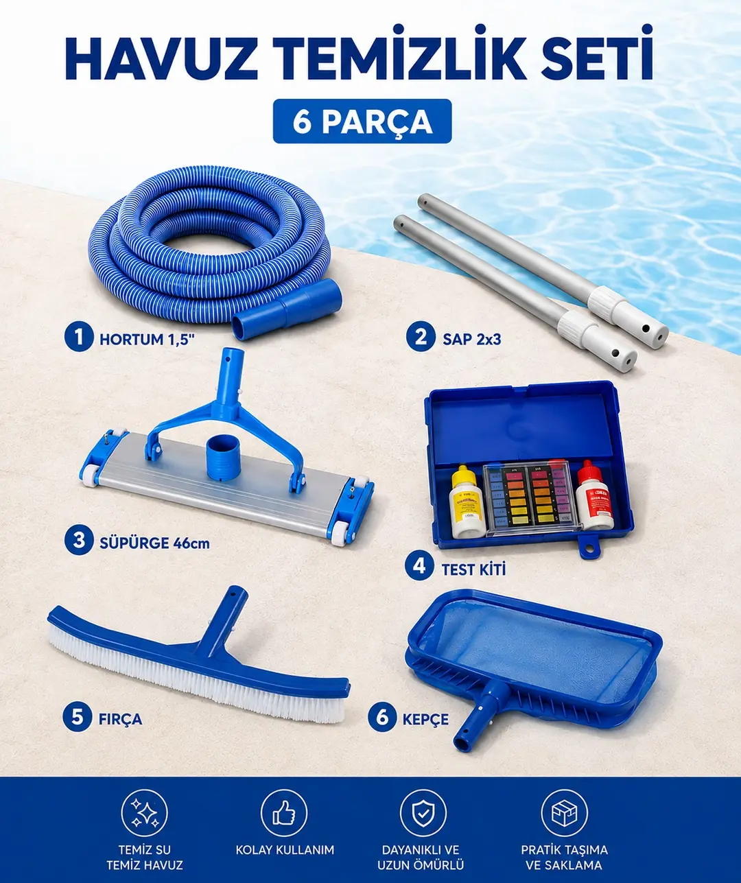 6 Parça Havuz Temizlik Seti
